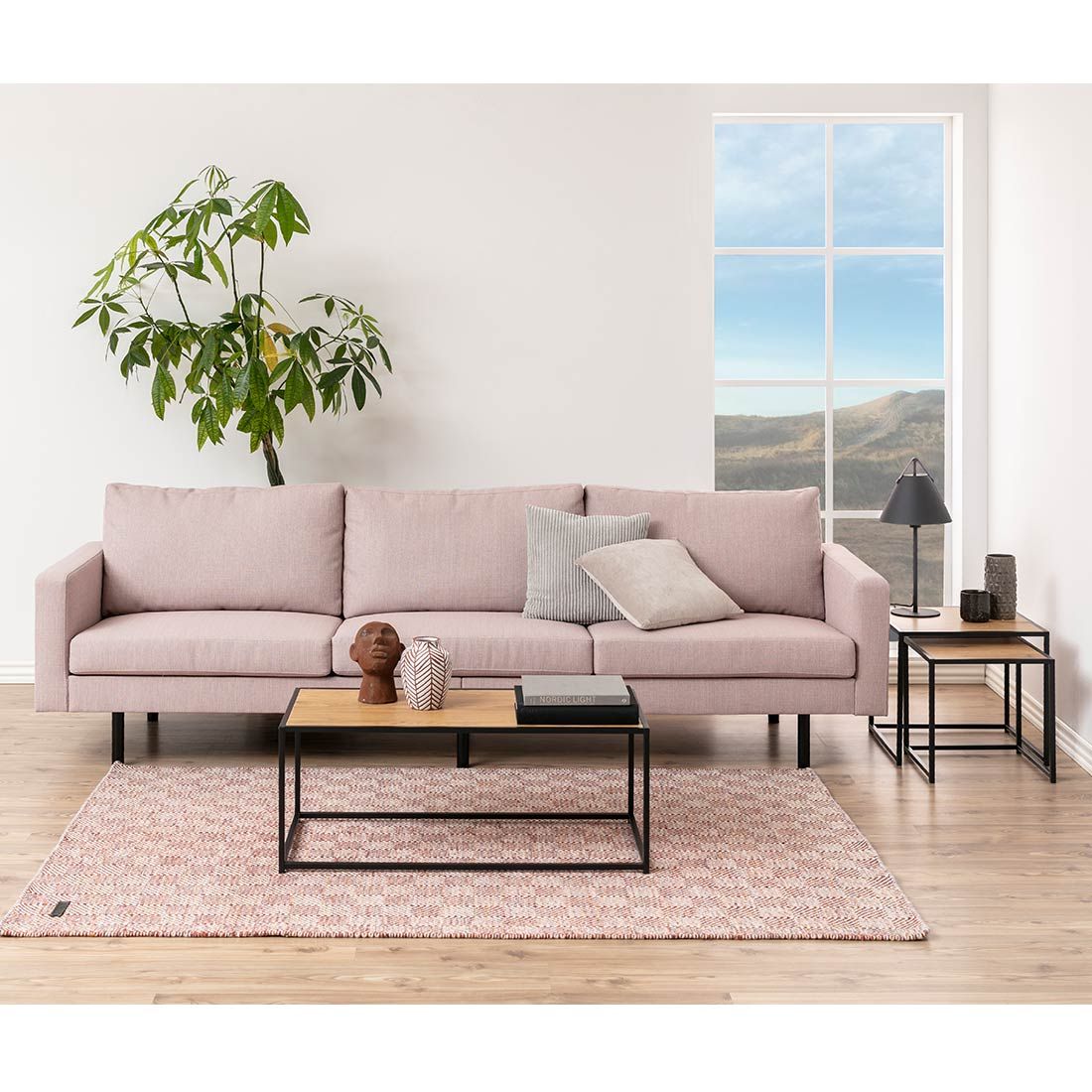 AC Design Seaford Couchtisch Wildeiche/Schwarz, ca. 100x40x50 cm