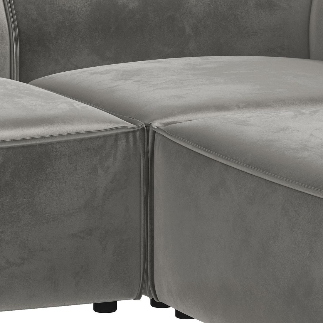 HOMELIV. Lennox Ecksofa mit Hocker Samt