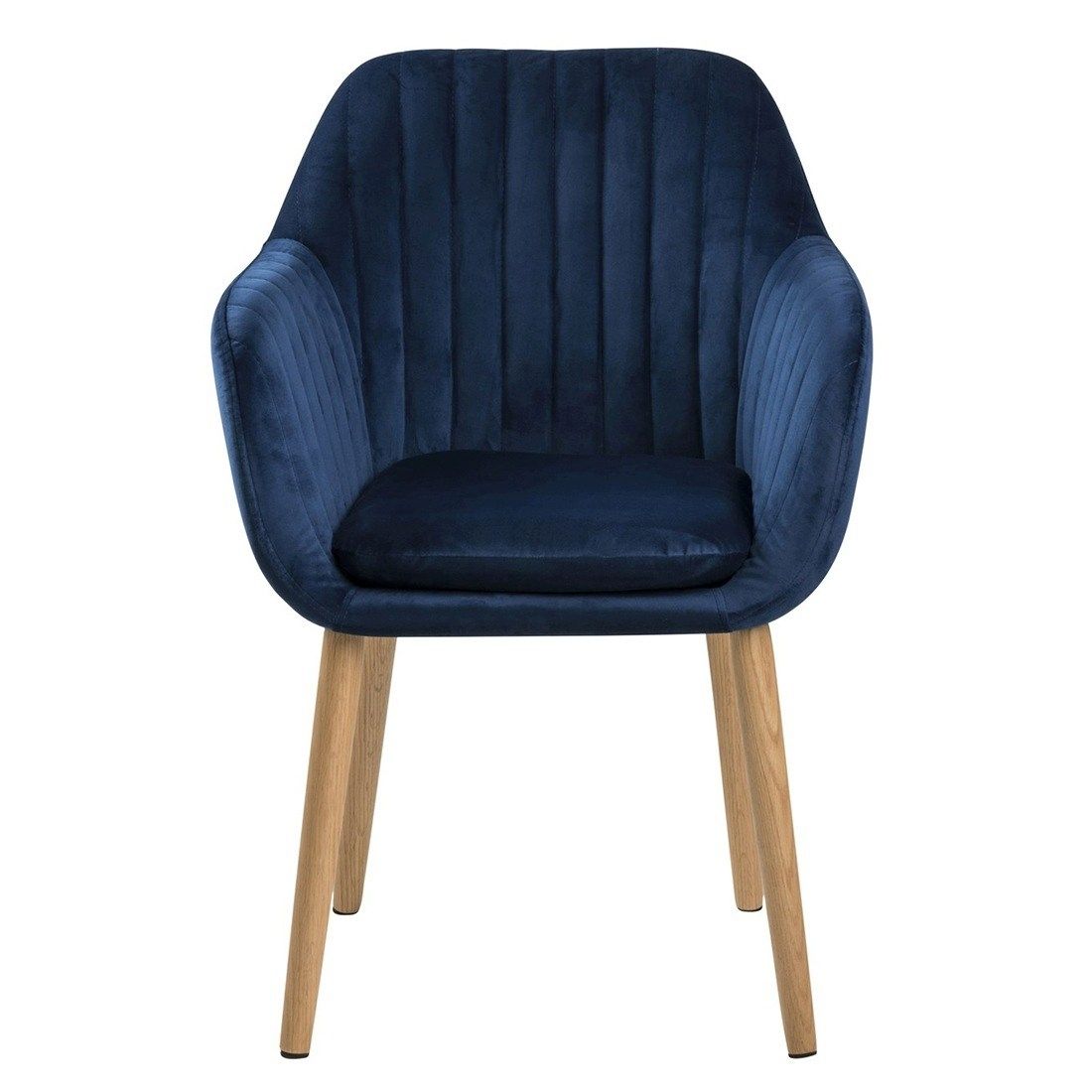 AC Design Emilia Armlehnstuhl 57x61x83cm Dunkelblau/Eiche