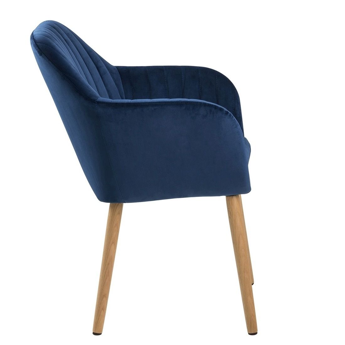AC Design Emilia Armlehnstuhl 57x61x83cm Dunkelblau/Eiche