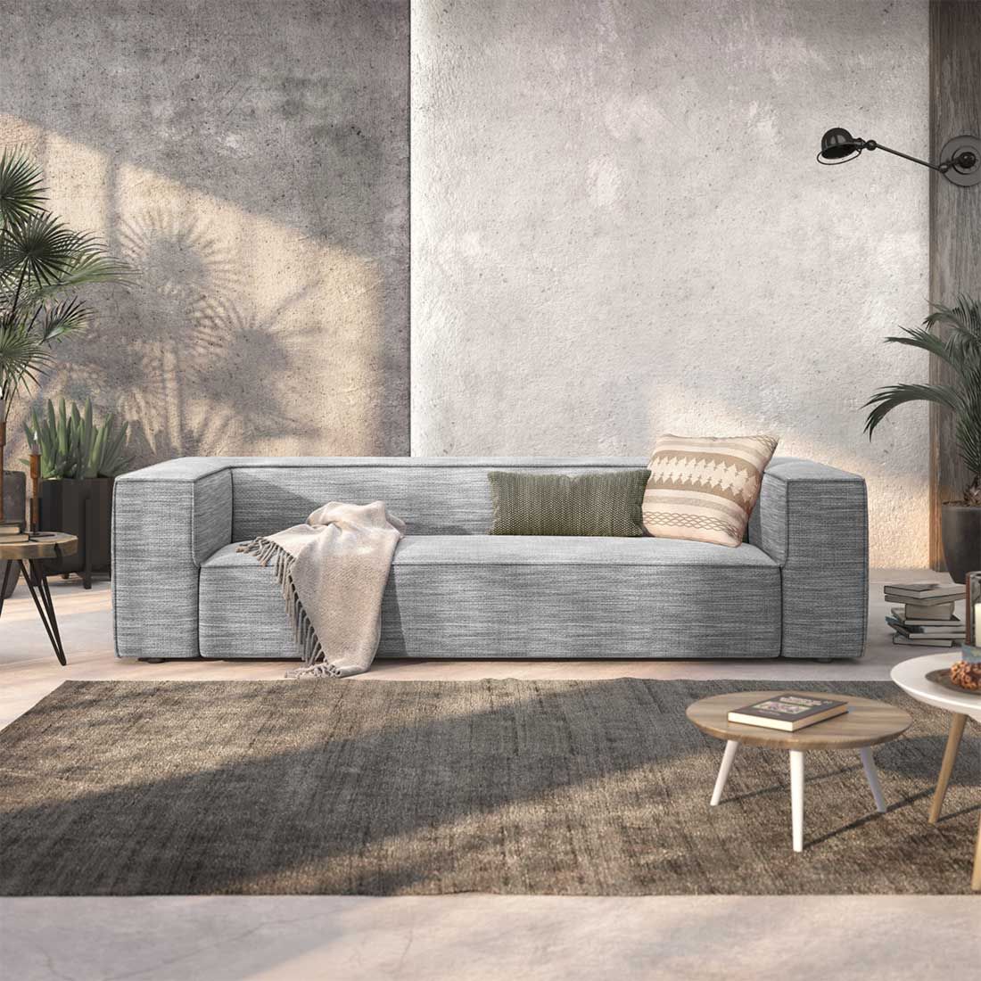 W.SCHILLIG Around the block Big Sofa 260x104x66cm Flachgewebe