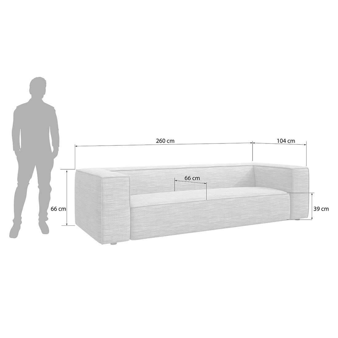 W.SCHILLIG Around the block Big Sofa 260x104x66cm Flachgewebe