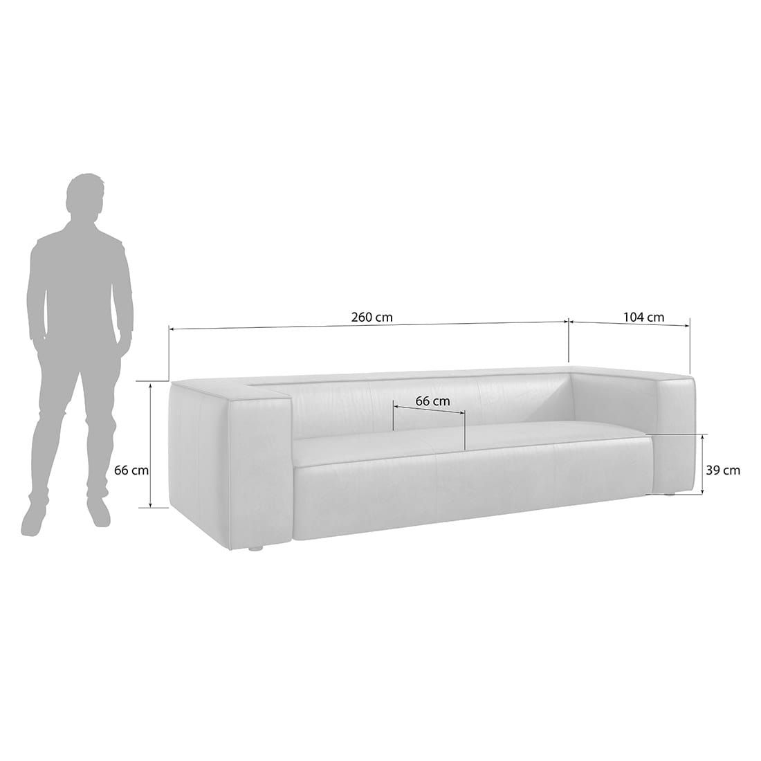 W.SCHILLIG Around the block Big Sofa 260x104x66cm