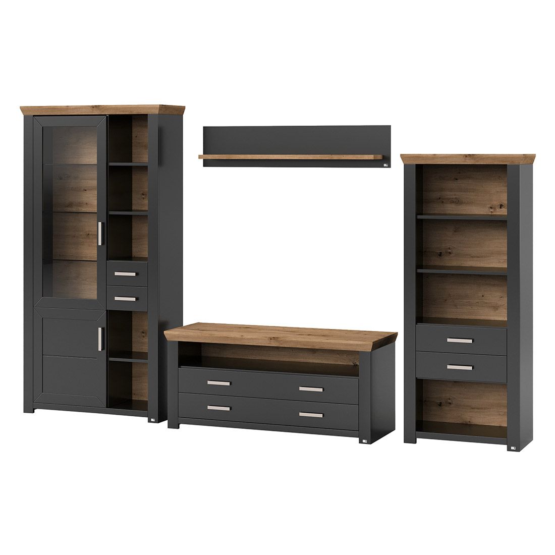 set one York Vitrine 104,5x42,2x206,6cm