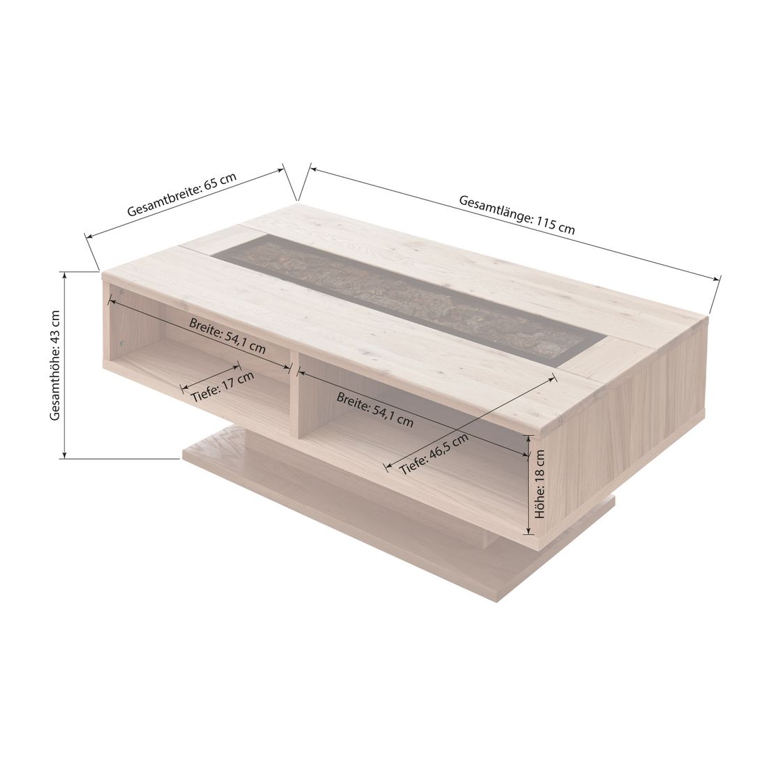 Wohnconcept Donna Couchtisch 115x65cm
