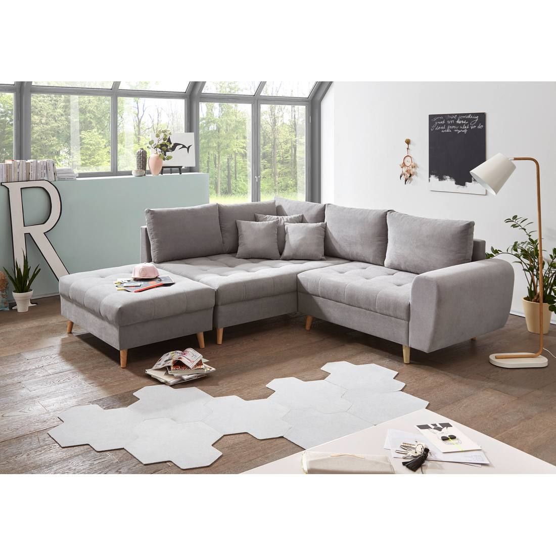 ED Lifestyle Polstermöbel Alice Ecksofa mit Hocker
