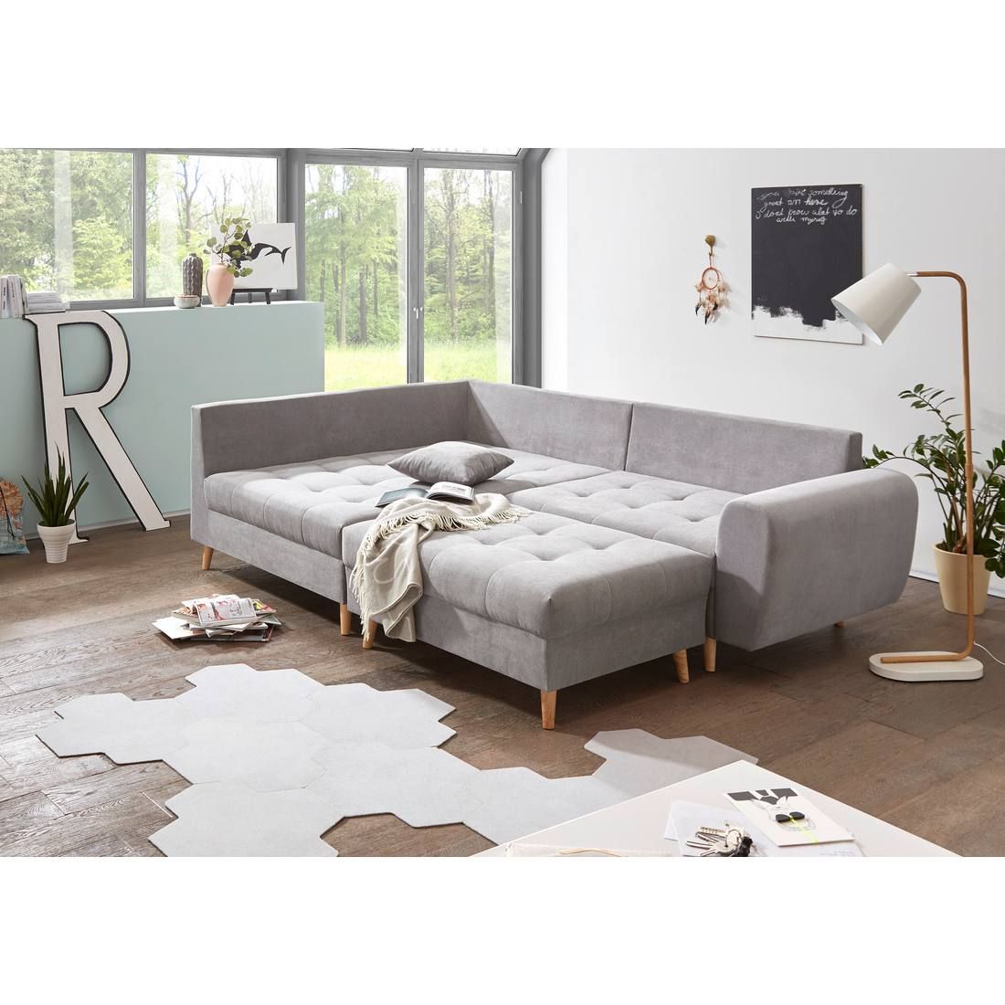 ED Lifestyle Polstermöbel Alice Ecksofa mit Hocker