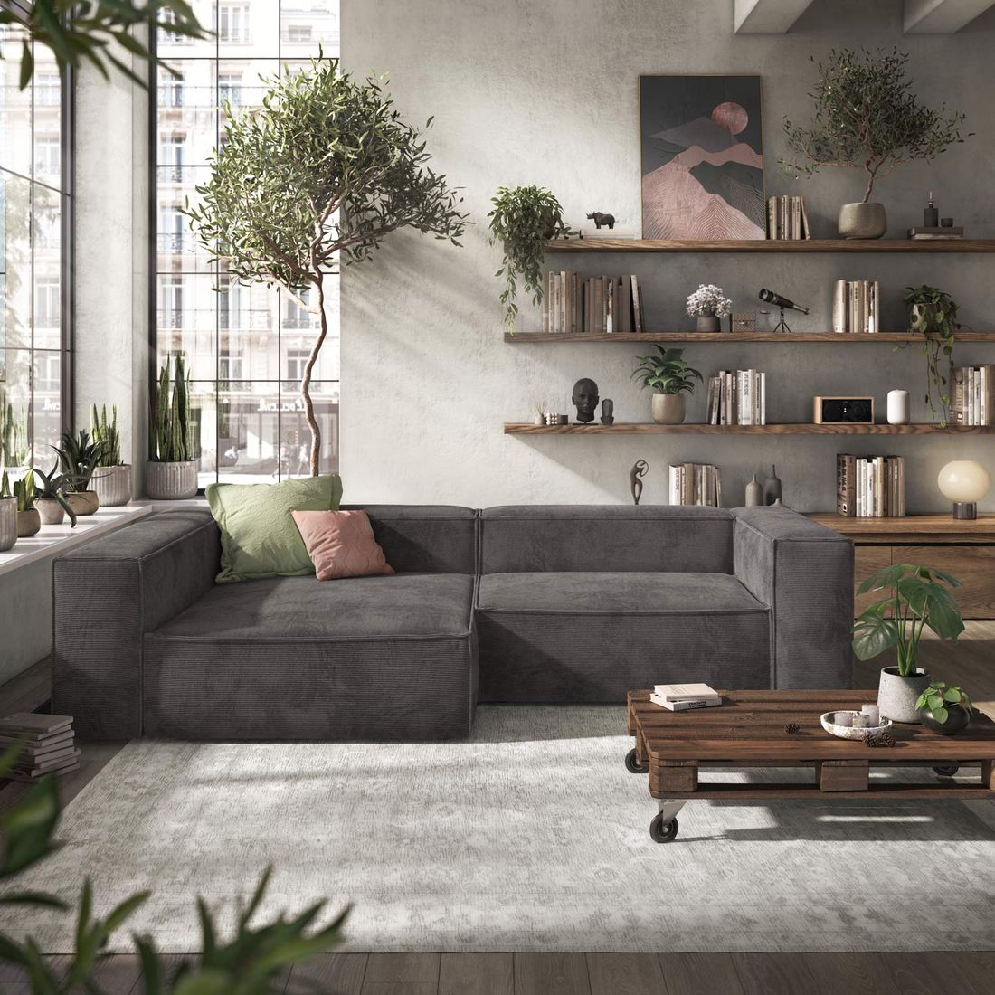 HOMELIV. Glennon Ecksofa Feincord