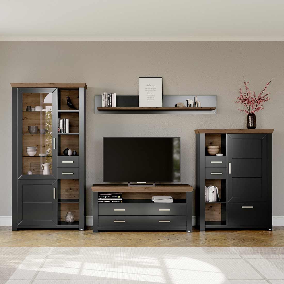 set one York Vitrine 104,5x42,2x206,6cm