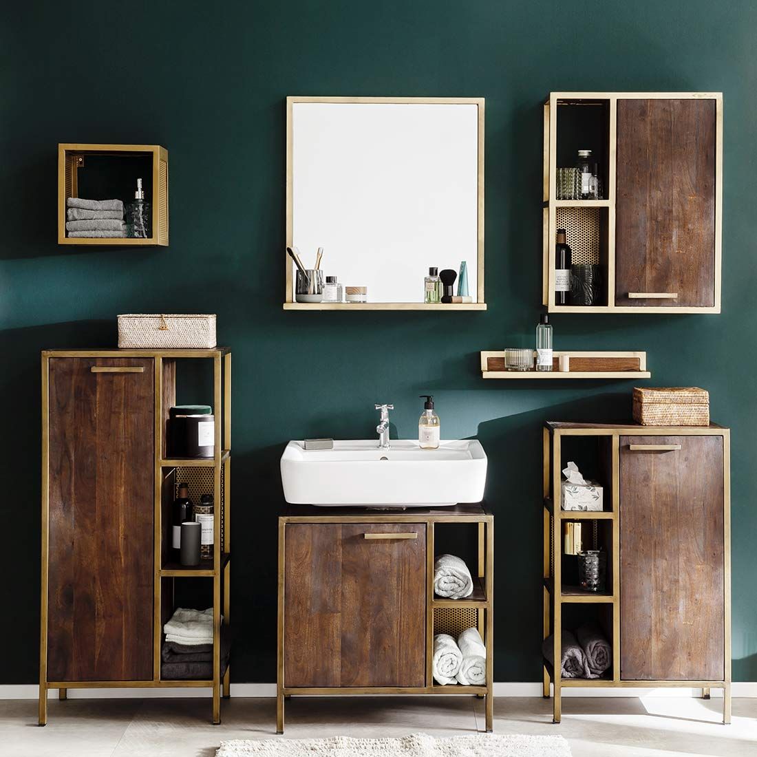 Carla & Marge Golden Bath Hochschrank 52x32x108cm