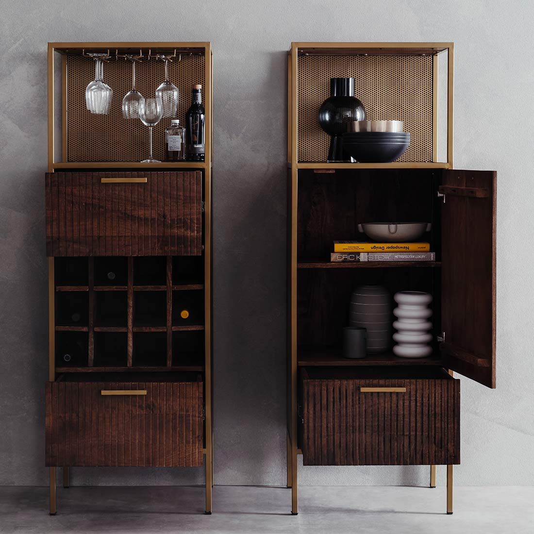 Carla & Marge Golden Grace Hochschrank 56,5x42x164,5cm