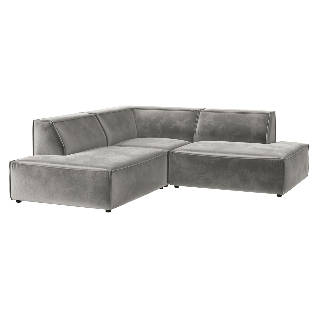 HOMELIV. Lennox Ecksofa mit Hocker Samt