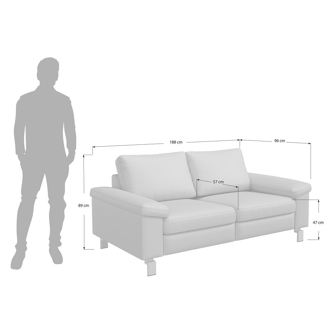 Cleo Plus 2,5-Sitzer Sofa 188x96x89cm