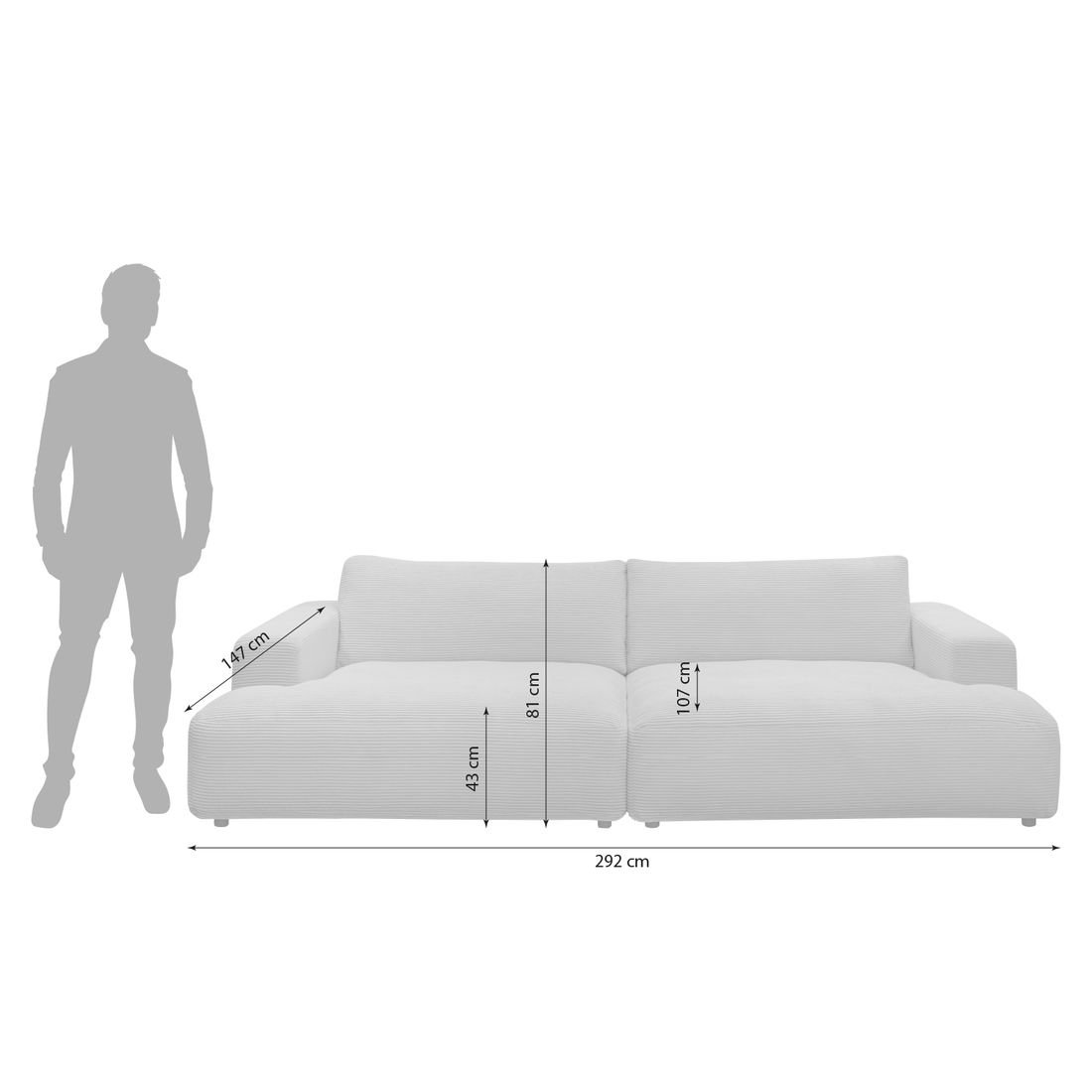 Gallery M Lucia Big Sofa Cord