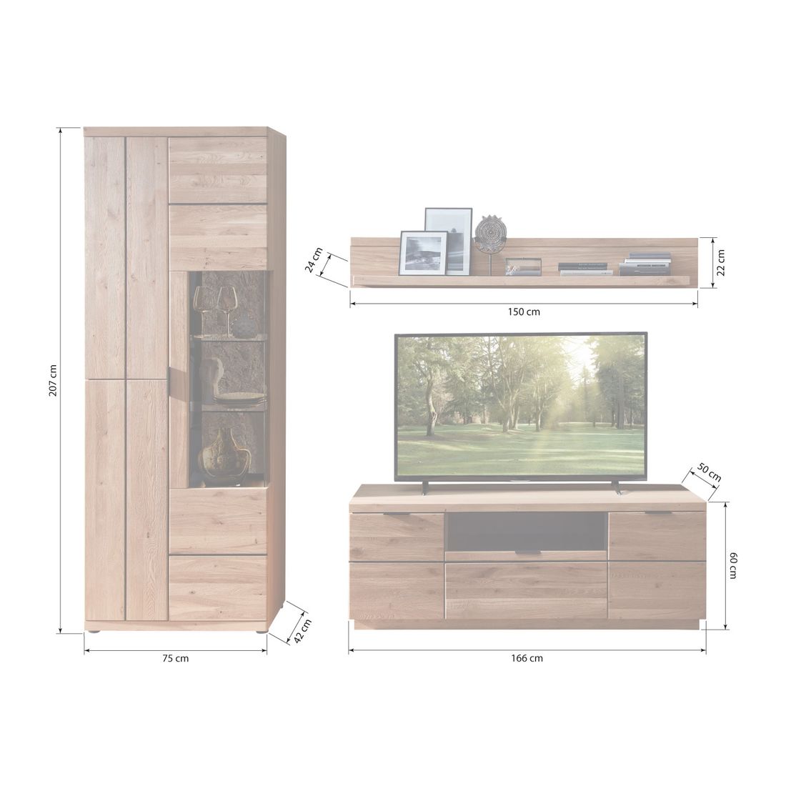 Wohnconcept Donna Wohnwand 3-tlg.