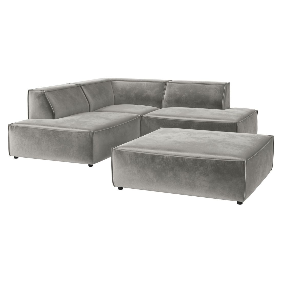 HOMELIV. Lennox Ecksofa mit Hocker Samt