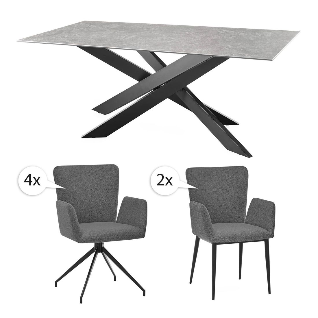 set one El Paso Essgruppe 7-tlg. Tisch 200x100cm