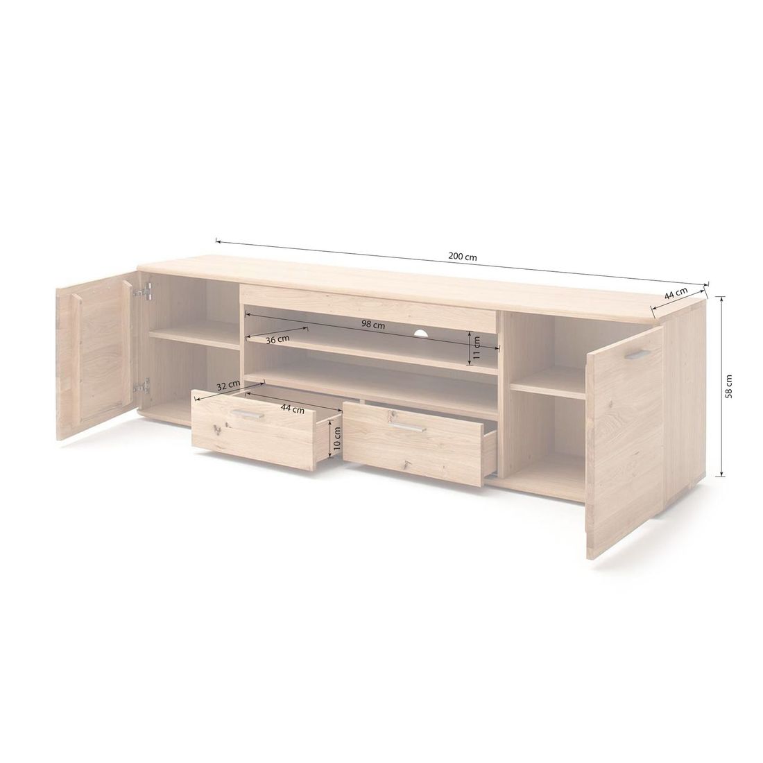 MCA Nilo Lowboard 200x44x58cm