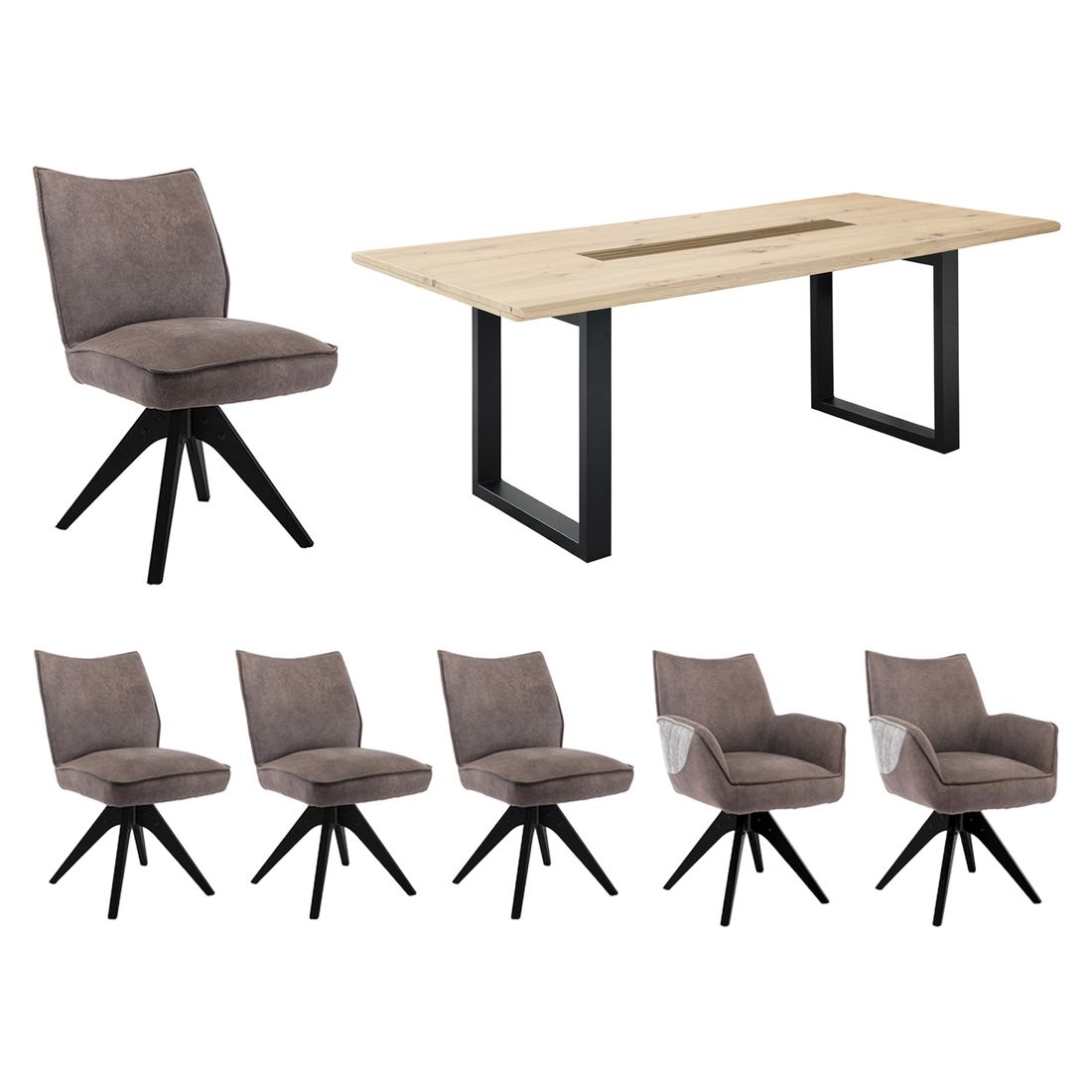 Wohnconcept Fulton Essgruppe 7-tlg. Tisch 180x100cm