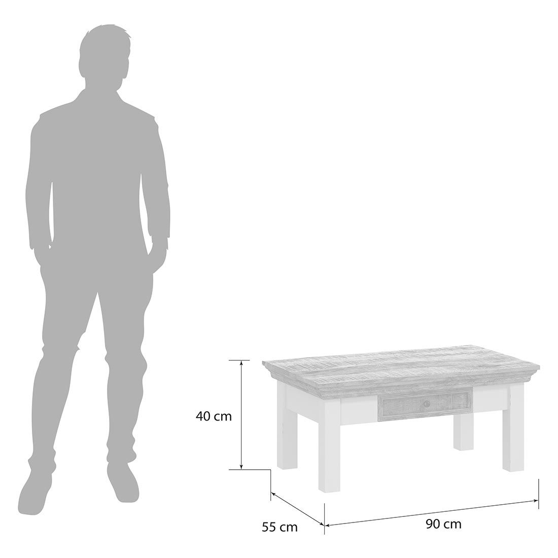 HOMELIV. Bahia Couchtisch 90x55cm