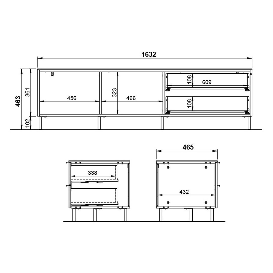 Germania California Lowboard 164x47x47cm