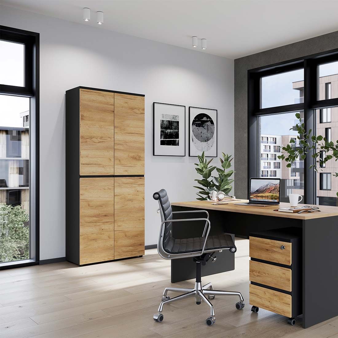 Germania Lissabon Büroschrank 80x40x197cm