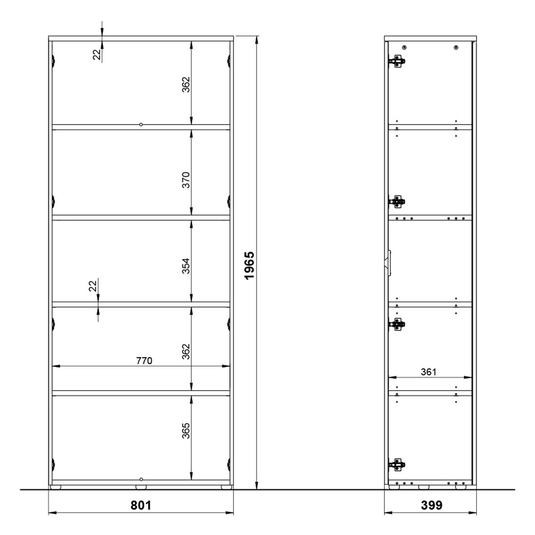 Germania Lissabon Büroschrank 80x40x197cm