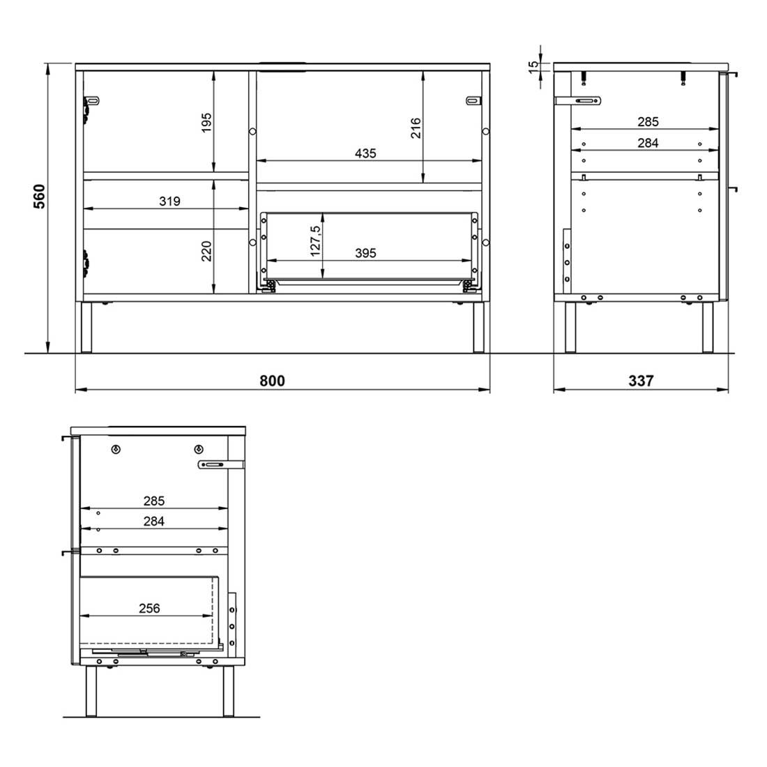 Germania Mauresa Waschbeckenunterschrank 80x34x56cm Weiß