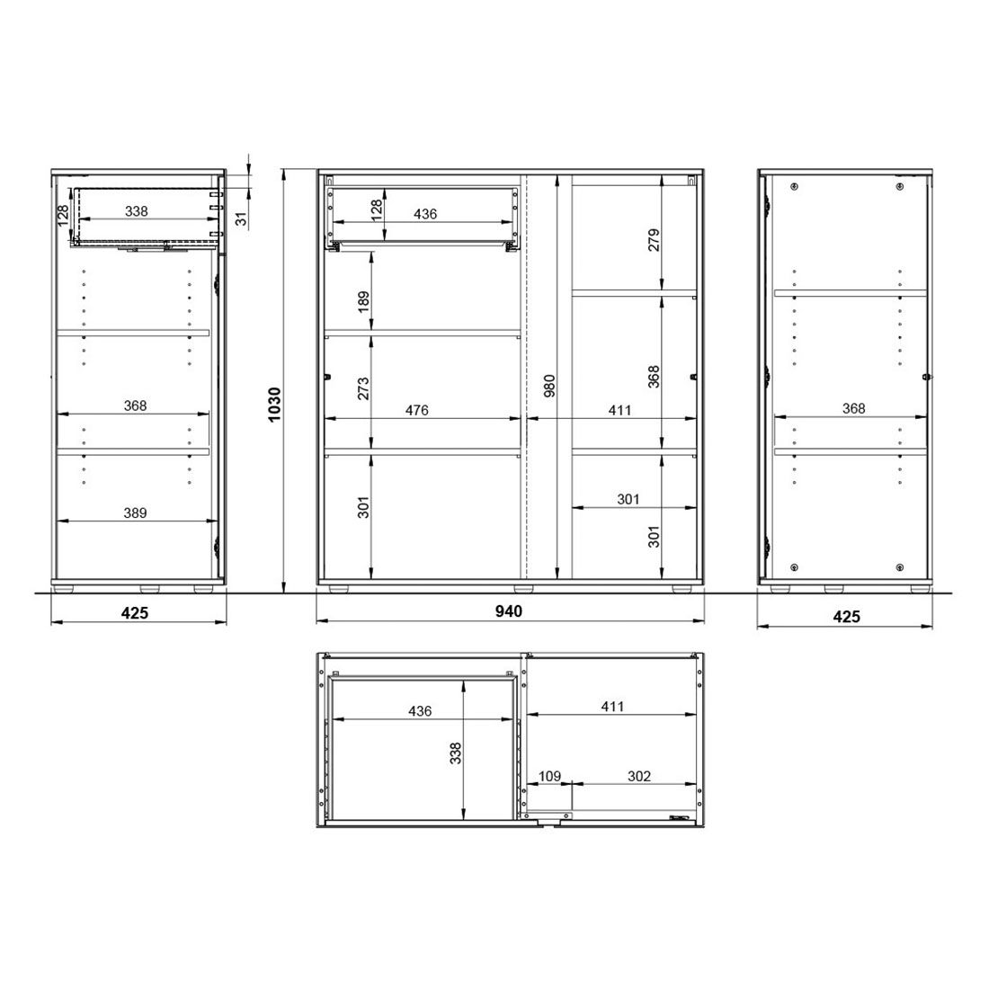 Germania Mesa Kommode 94x43x103cm