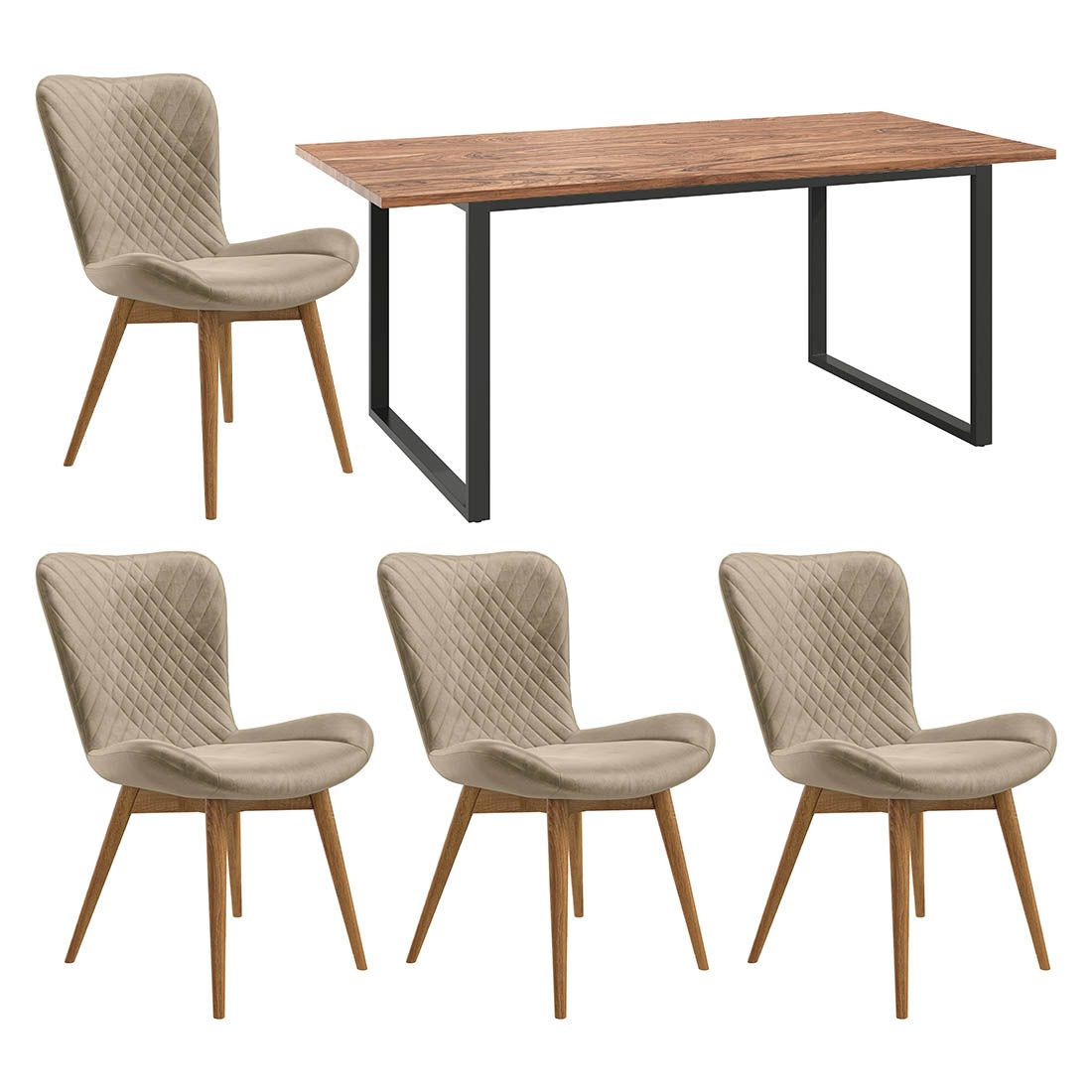 HOMELIV. Almond Essgruppe 5-tlg. Tisch 180x90cm