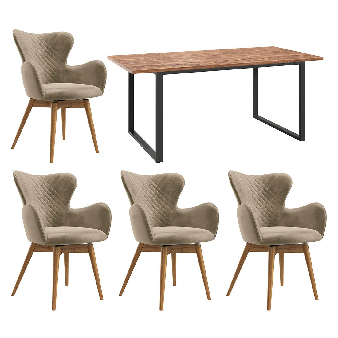 HOMELIV. Almond Essgruppe 5-tlg. Tisch 180x90cm
