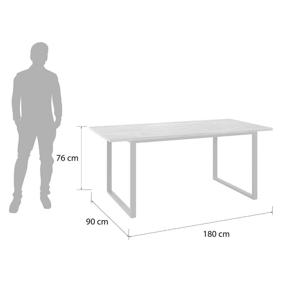 HOMELIV. Almond Essgruppe 5-tlg. Tisch 180x90cm