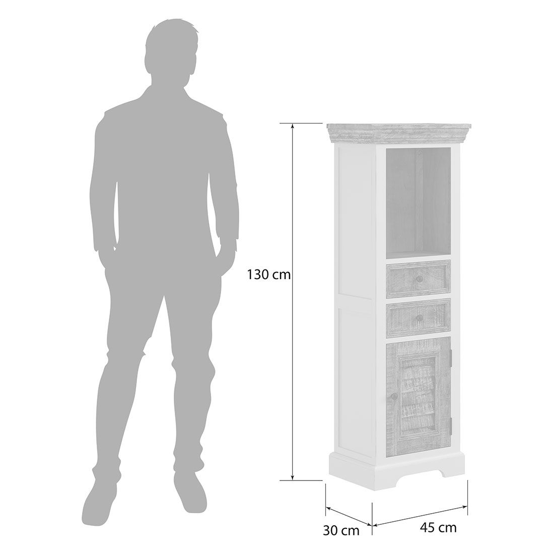 HOMELIV. Bahia Hochschrank 45x30x130cm