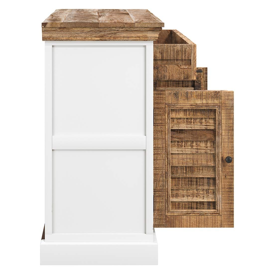 HOMELIV. Bahia Schuhschrank Weiß/Natur 80x45x90cm