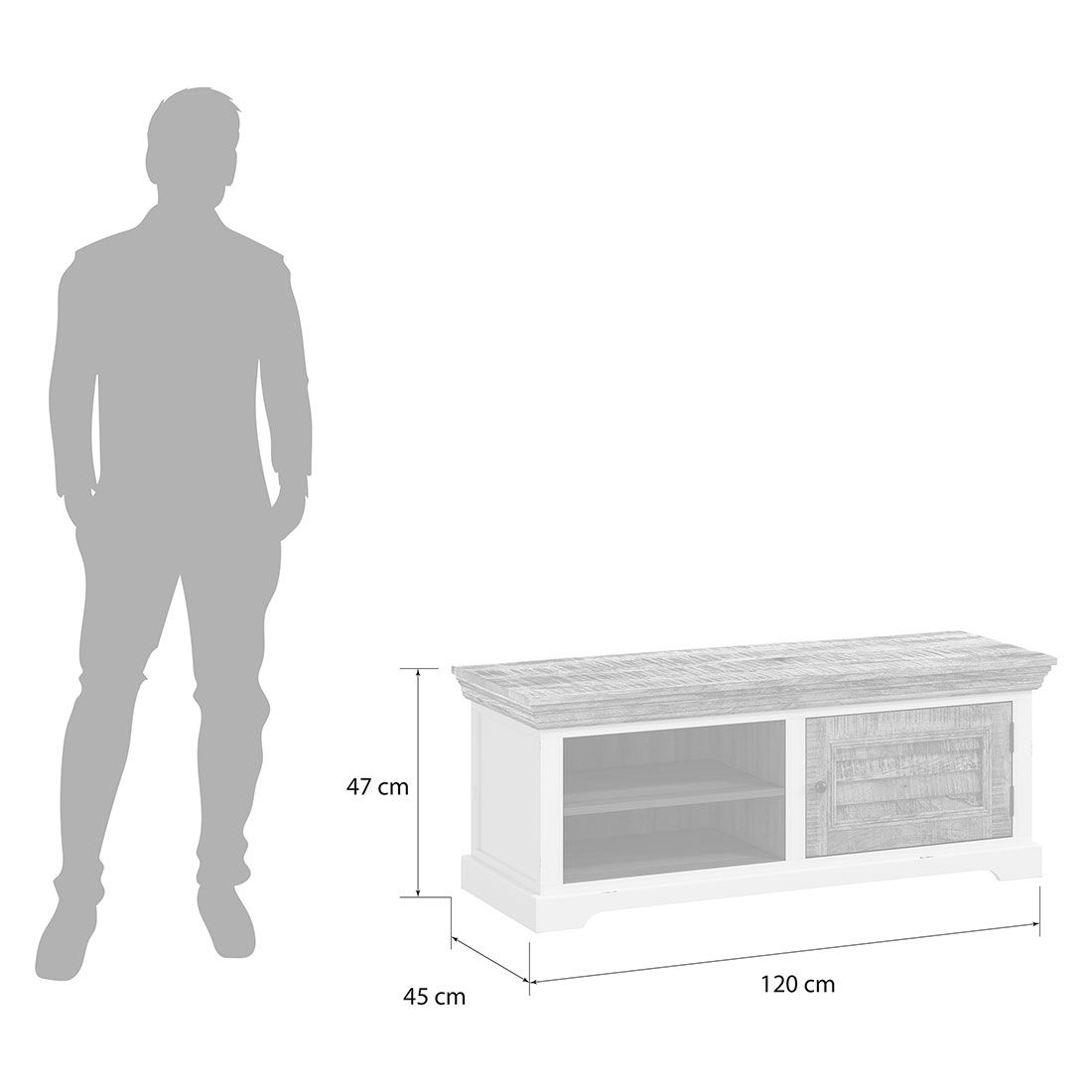 HOMELIV. Bahia Garderobenbank 120x45x47cm