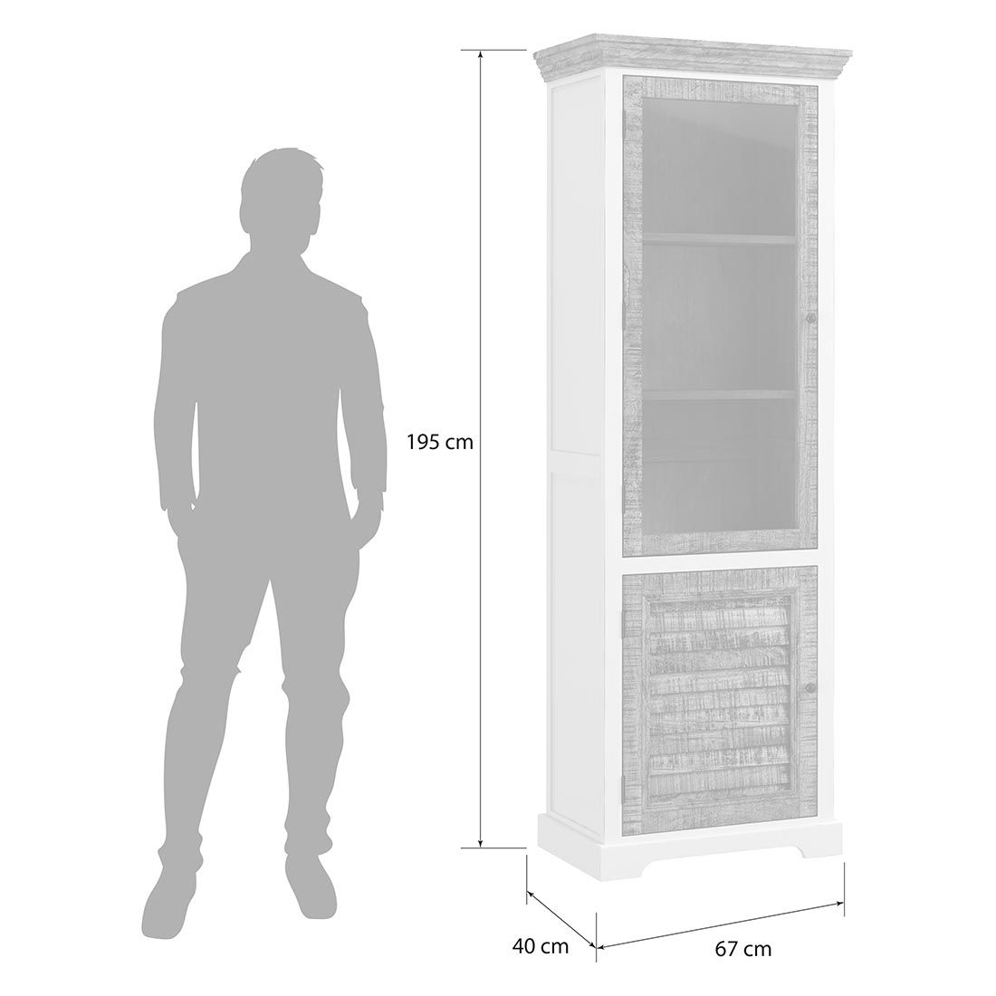 HOMELIV. Bahia Vitrinenschrank 67x40x195cm