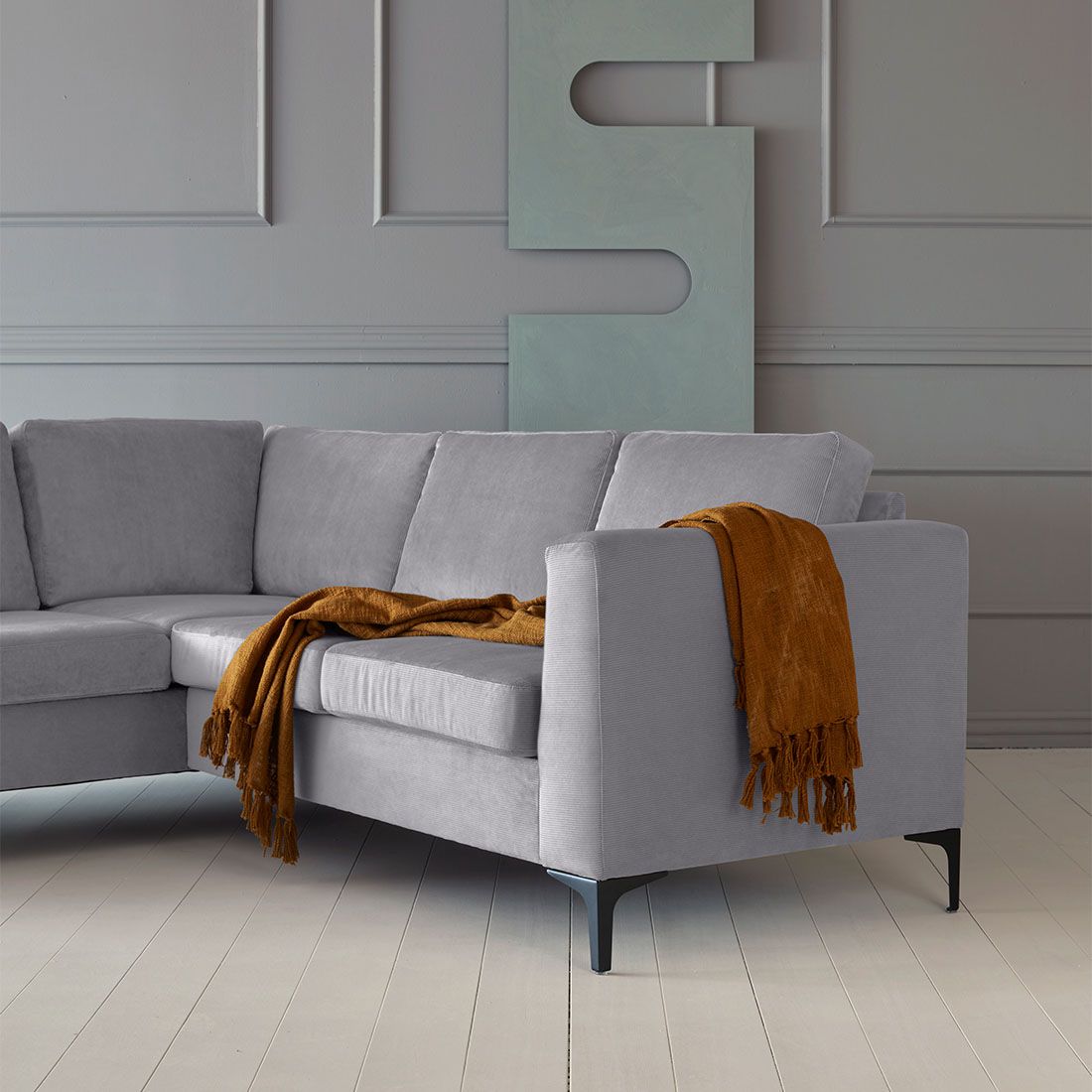 HOMELIV. Cedar Ecksofa Webstoff grob