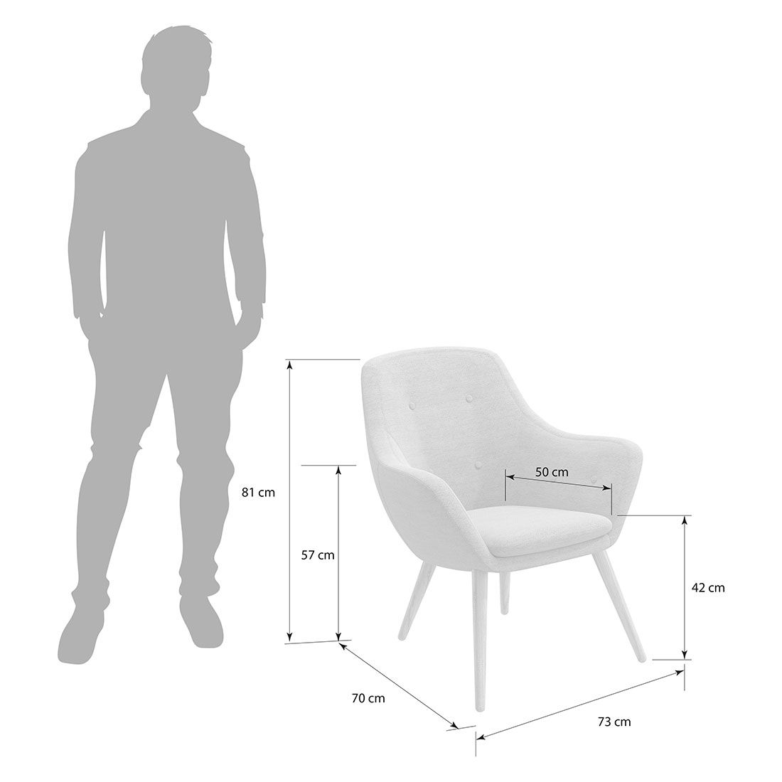 HOMELIV. Ebba Sessel 73x70x81cm