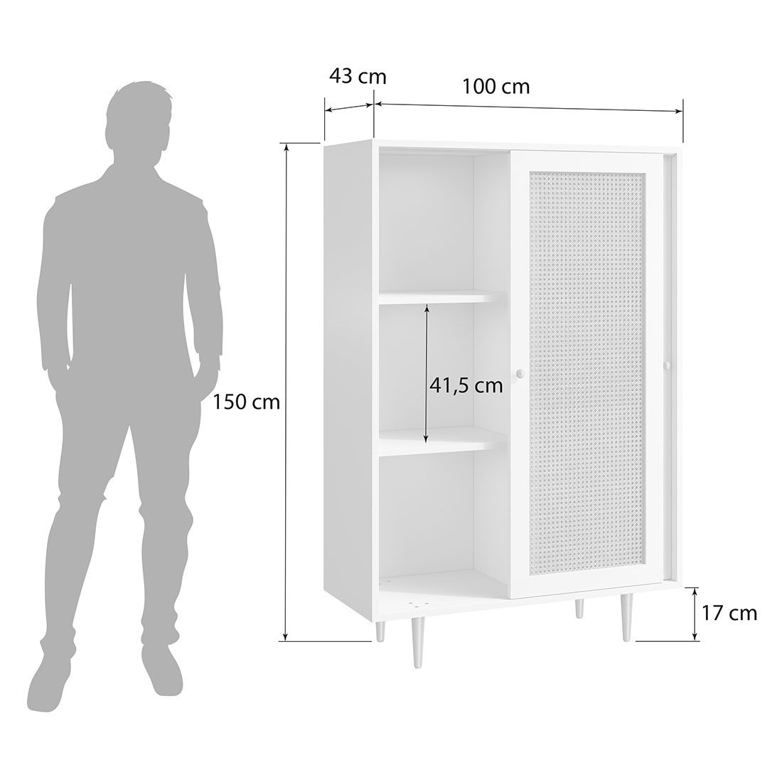 HOMELIV. Edessa Highboard 100x43x150cm