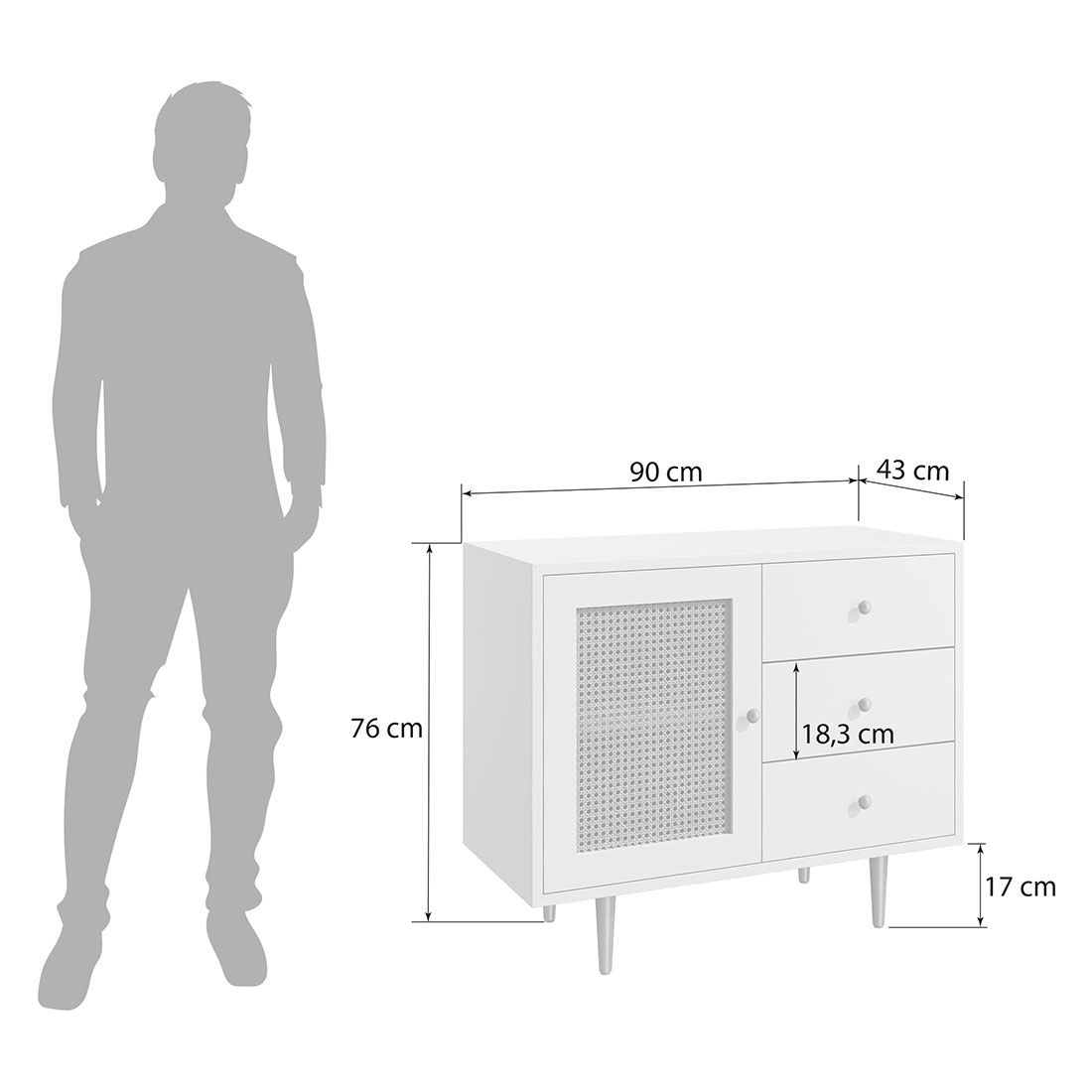 HOMELIV. Edessa Kommode 90x43x76cm