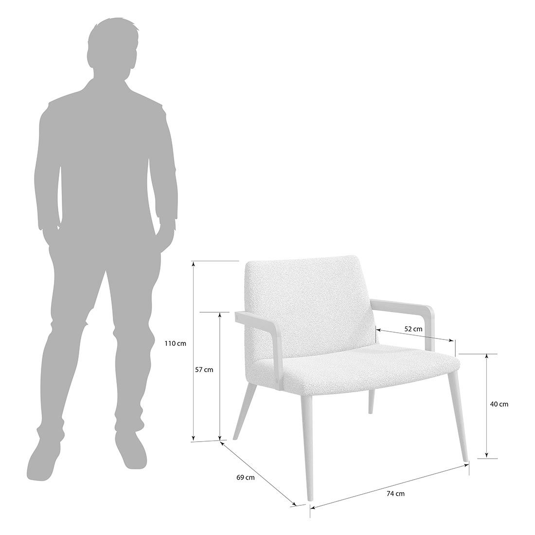 HOMELIV. Freya Plus Sessel 74x69x71,5cm