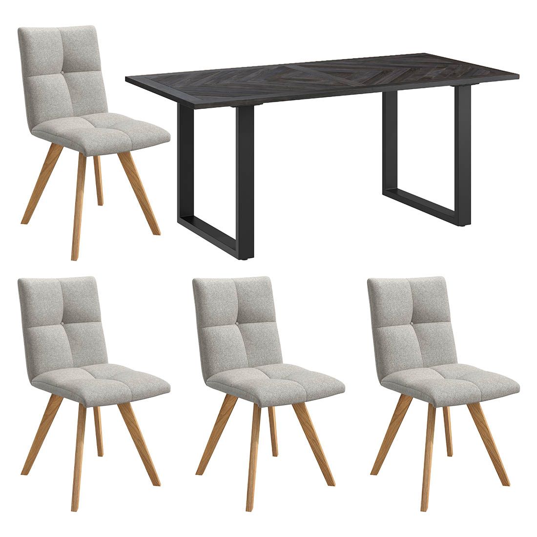 HOMELIV. Herbs Essgruppe 5-tlg. Tisch 180x90cm