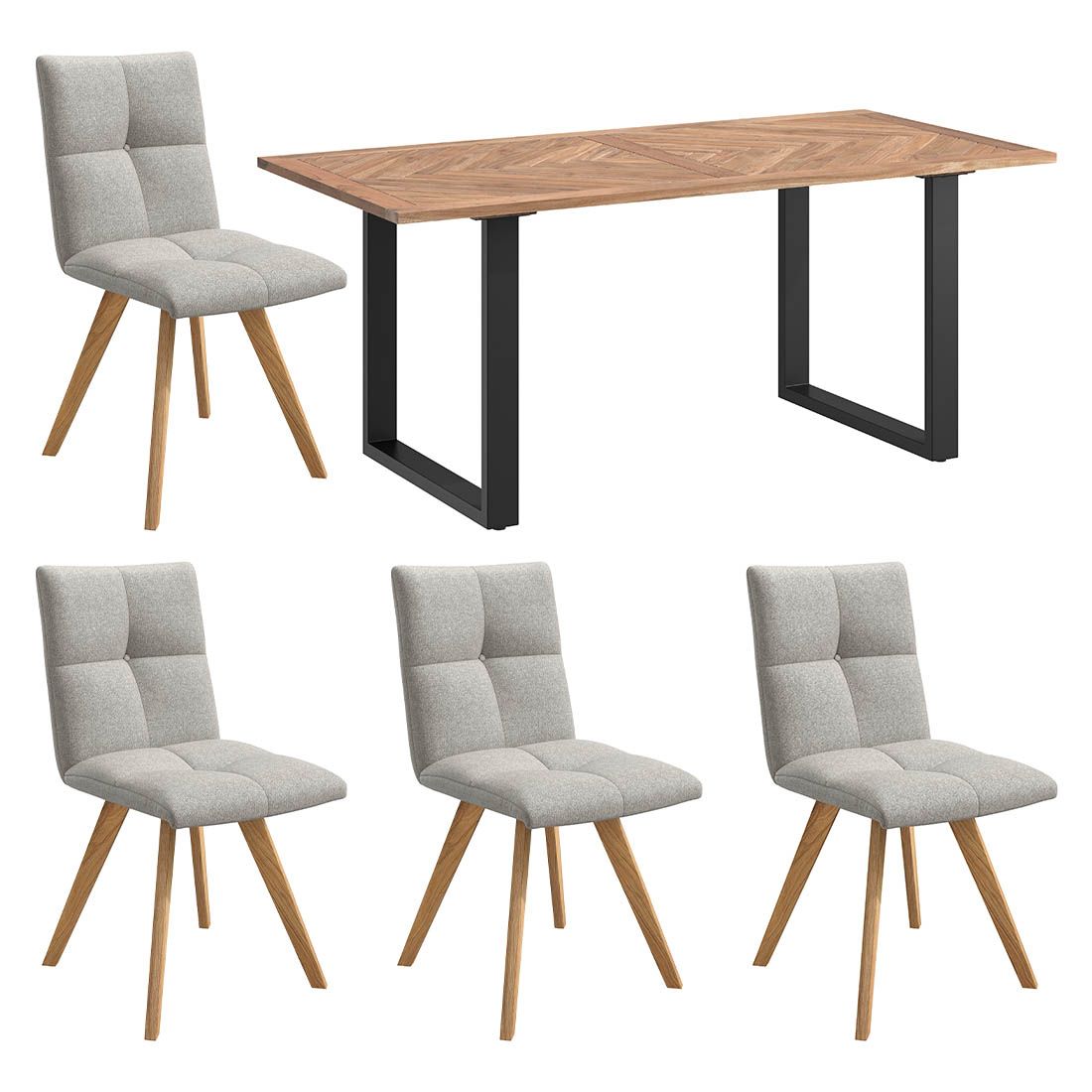HOMELIV. Herbs Essgruppe 5-tlg. Tisch 180x90cm