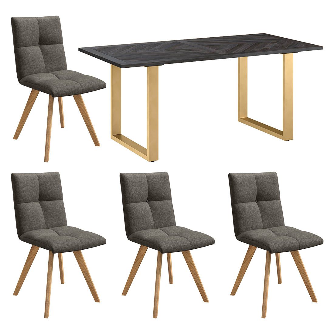 HOMELIV. Herbs Essgruppe 5-tlg. Tisch 180x90cm