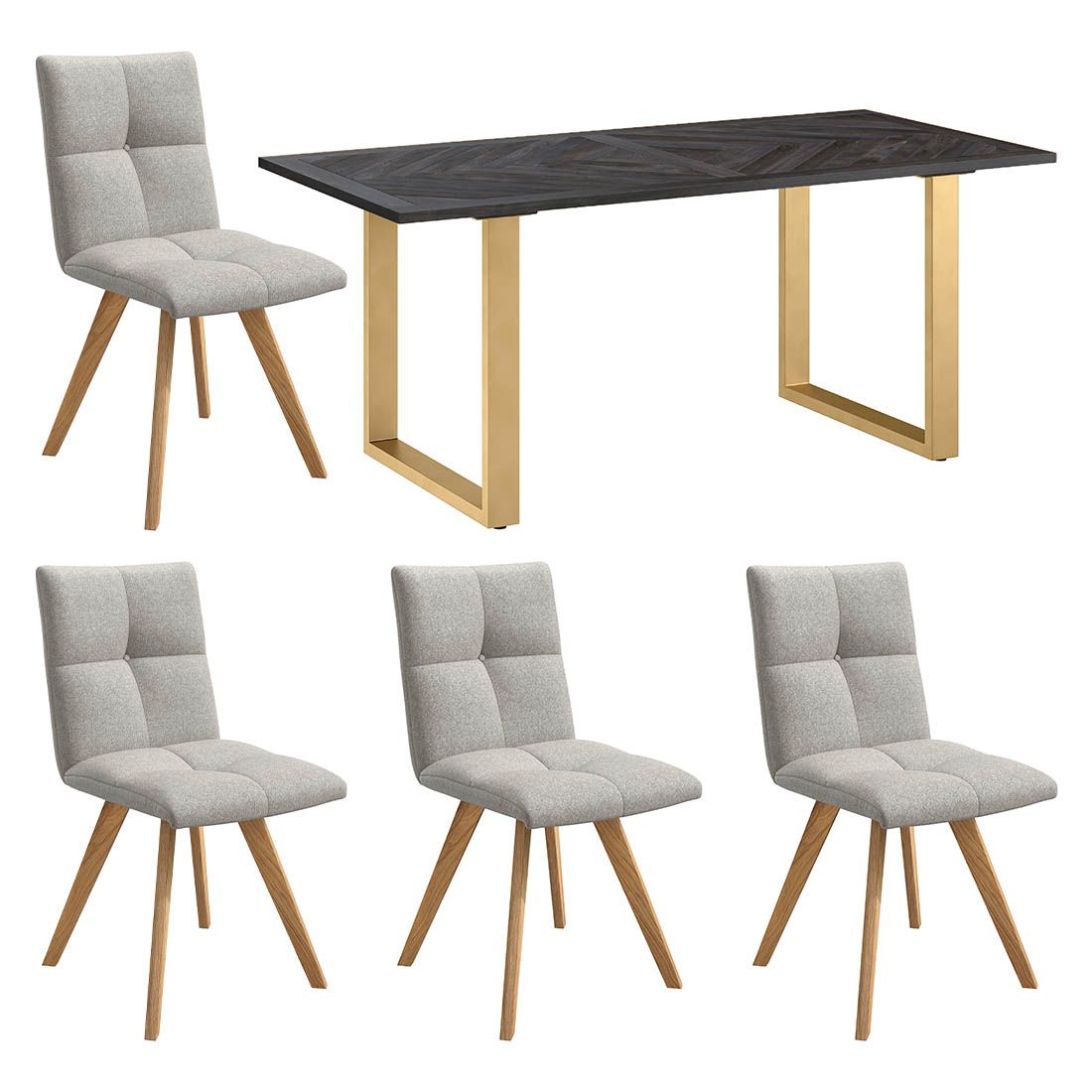 HOMELIV. Herbs Essgruppe 5-tlg. Tisch 180x90cm