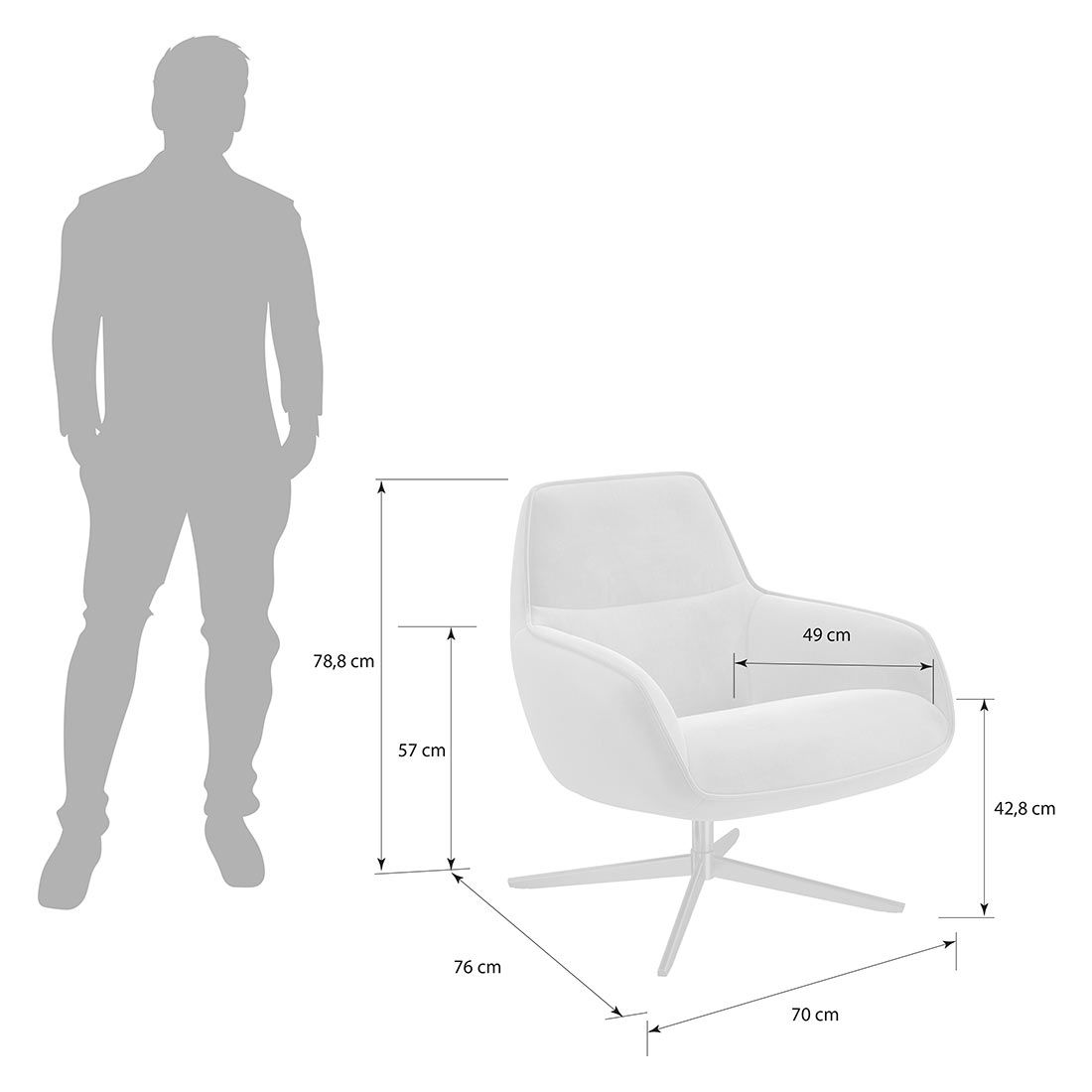 HOMELIV. Laja Low Sessel 70x76x78,8cm
