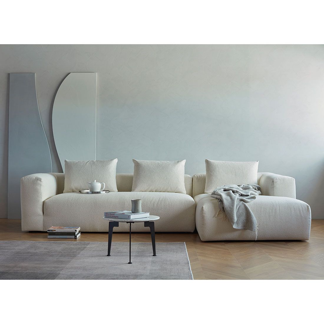 HOMELIV. Lime Ecksofa 303x157x64cm Bouclé