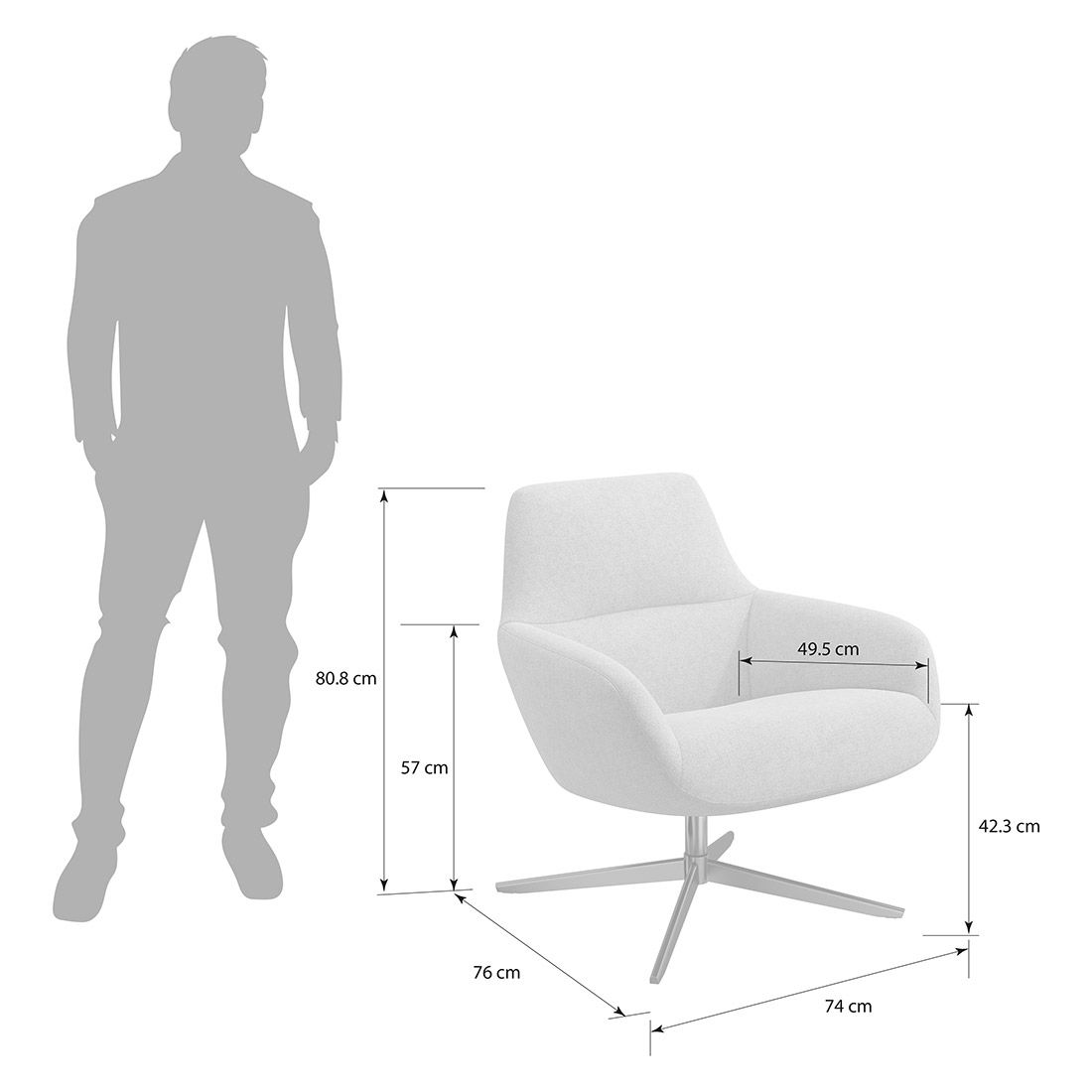 HOMELIV. Malin Low Sessel 70x76x80,8cm