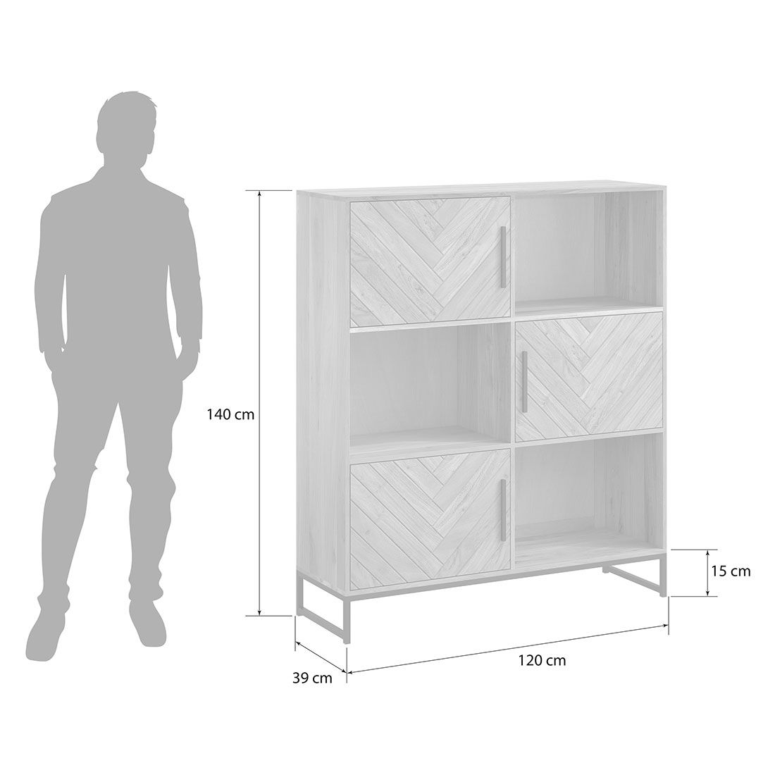 HOMELIV. Module Highboard 120x39x140cm