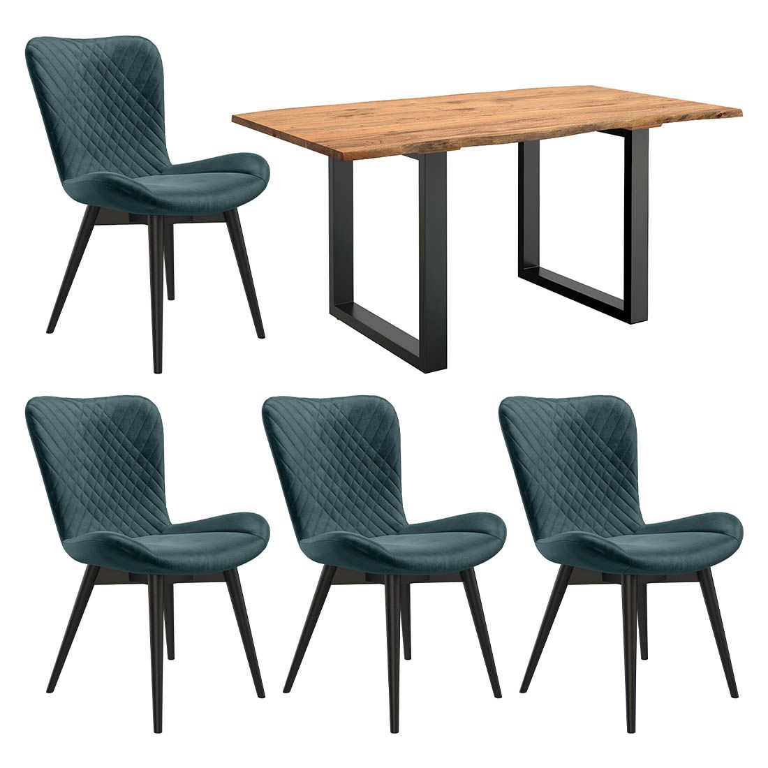 HOMELIV. Pepper Essgruppe 5-tlg. Tisch 160x90cm